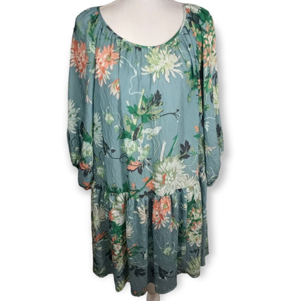 H&M TURQUOISE FLORAL DRESS SZ.S NWT